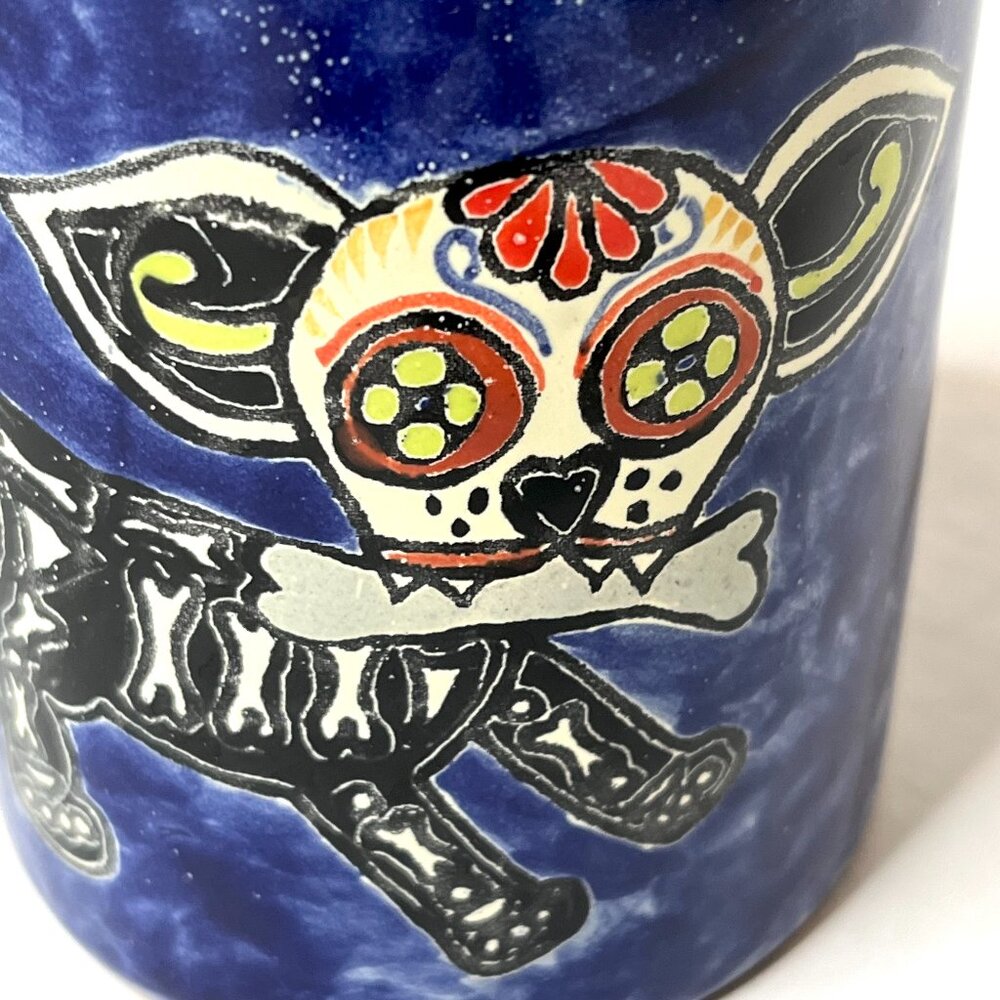 Alfa Gatreras Chihuahua Mug Day of the Dead Handmade in Mexico Animal Gift AC